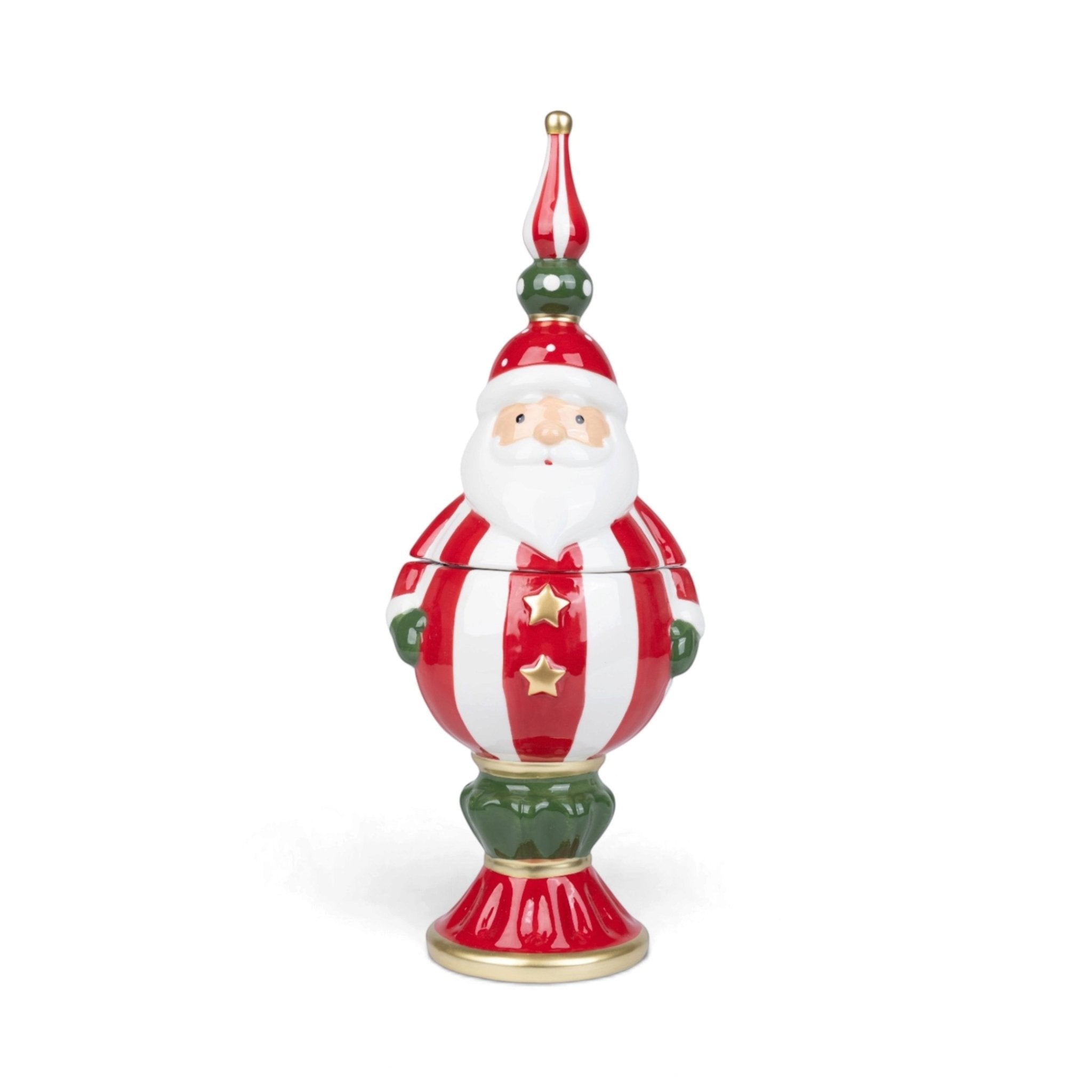 Santa Figurine on Stand - Red & Green - Urban Home