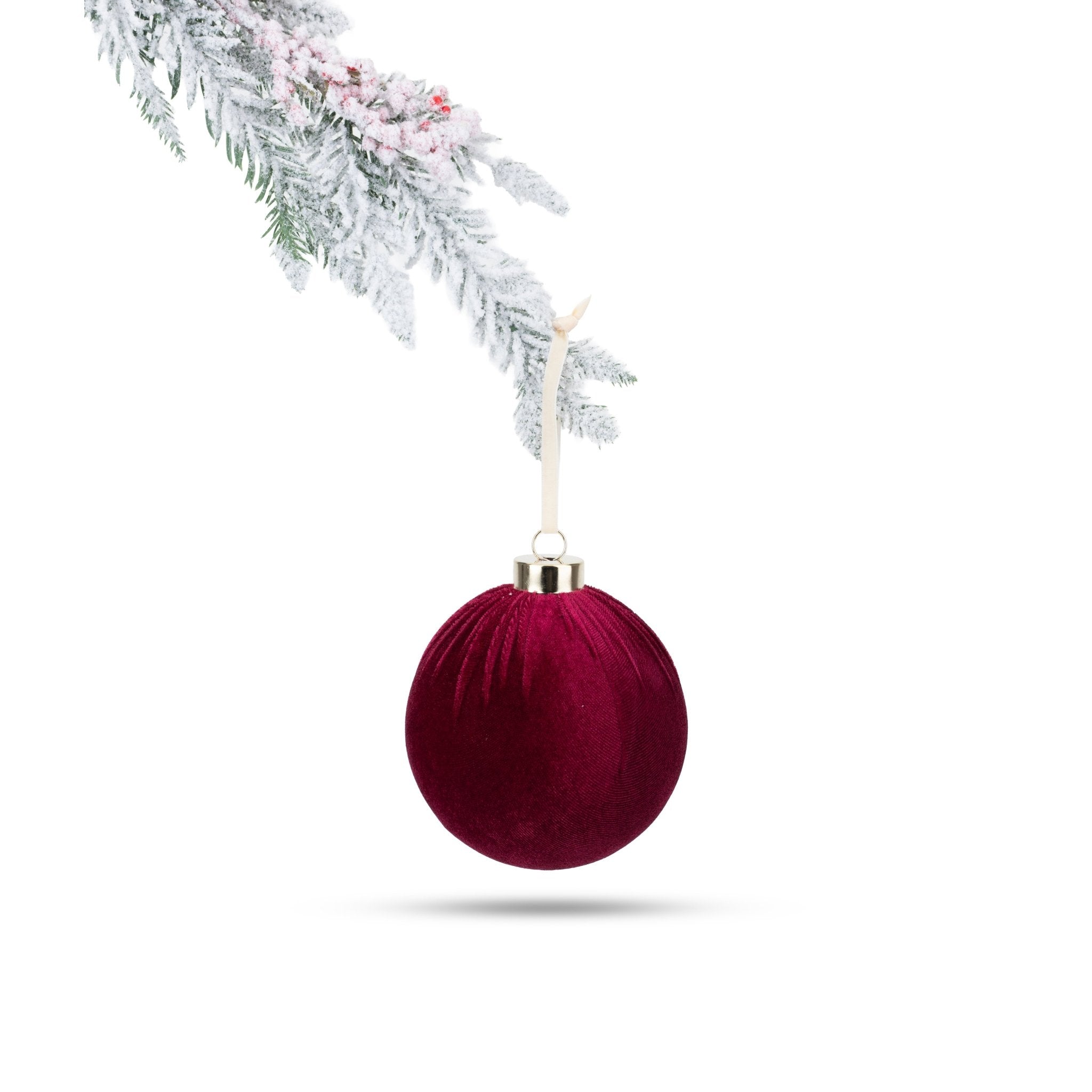 Velvet Christmas Ball - Burgundy - Urban Home