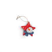 Wooden Tree Display with Hanging Ornaments - Snowman