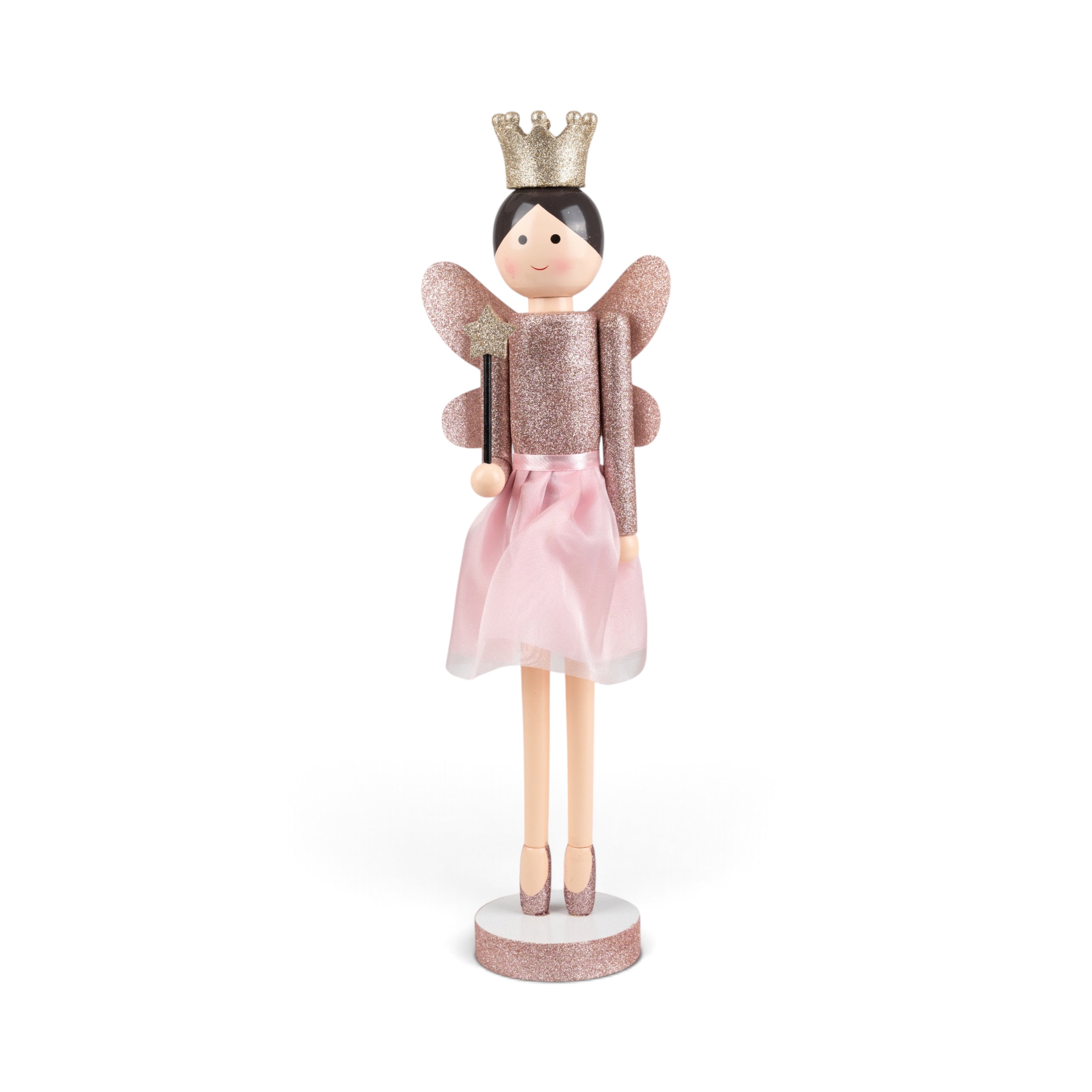 Wooden Angel Pink & White - 55cm