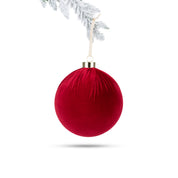 Velvet Christmas Ball - Red - 15cm
