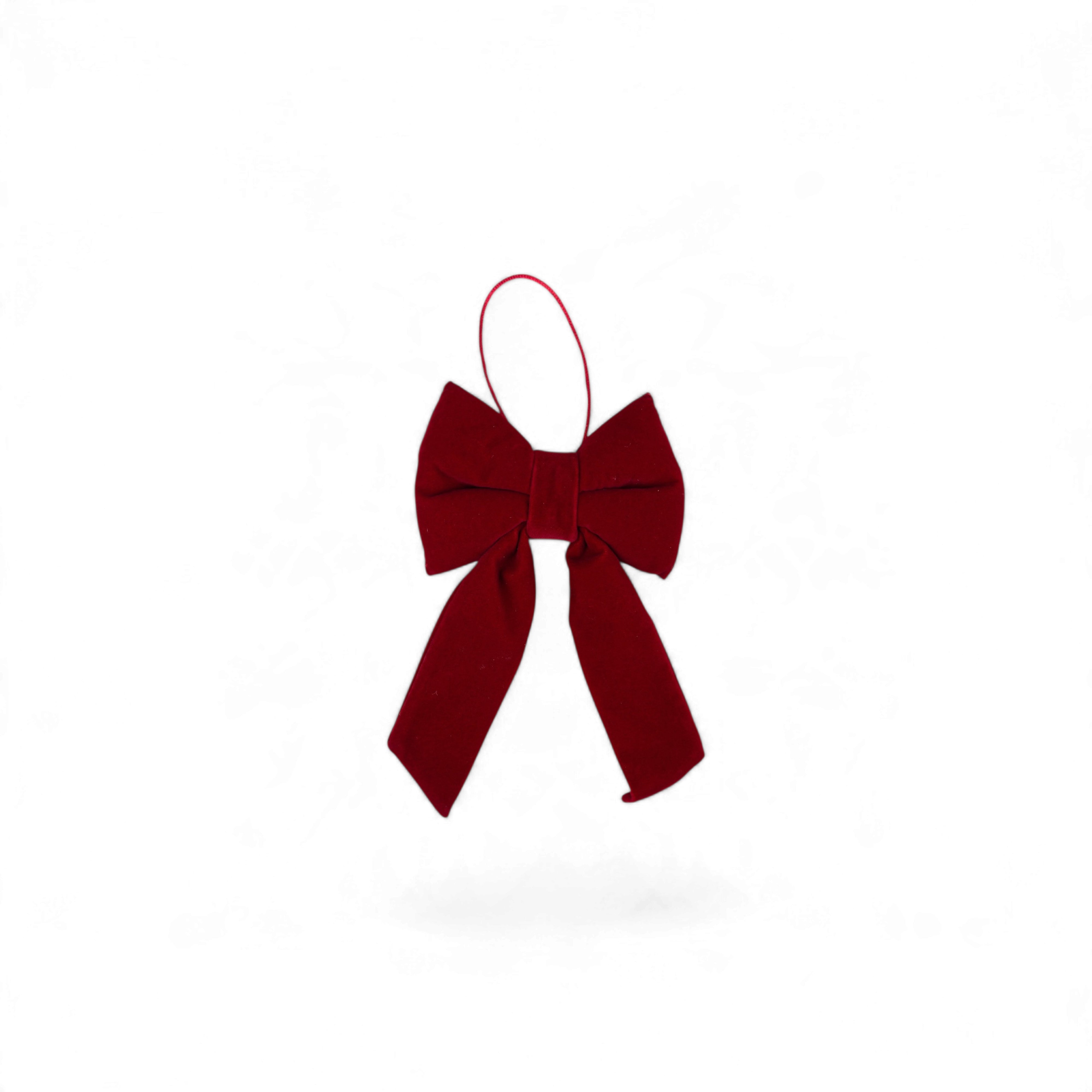 Cushioned Velvet Bow - Burgundy - 12cm