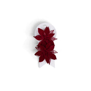 Velvet Poinsettia Flower - Burgundy