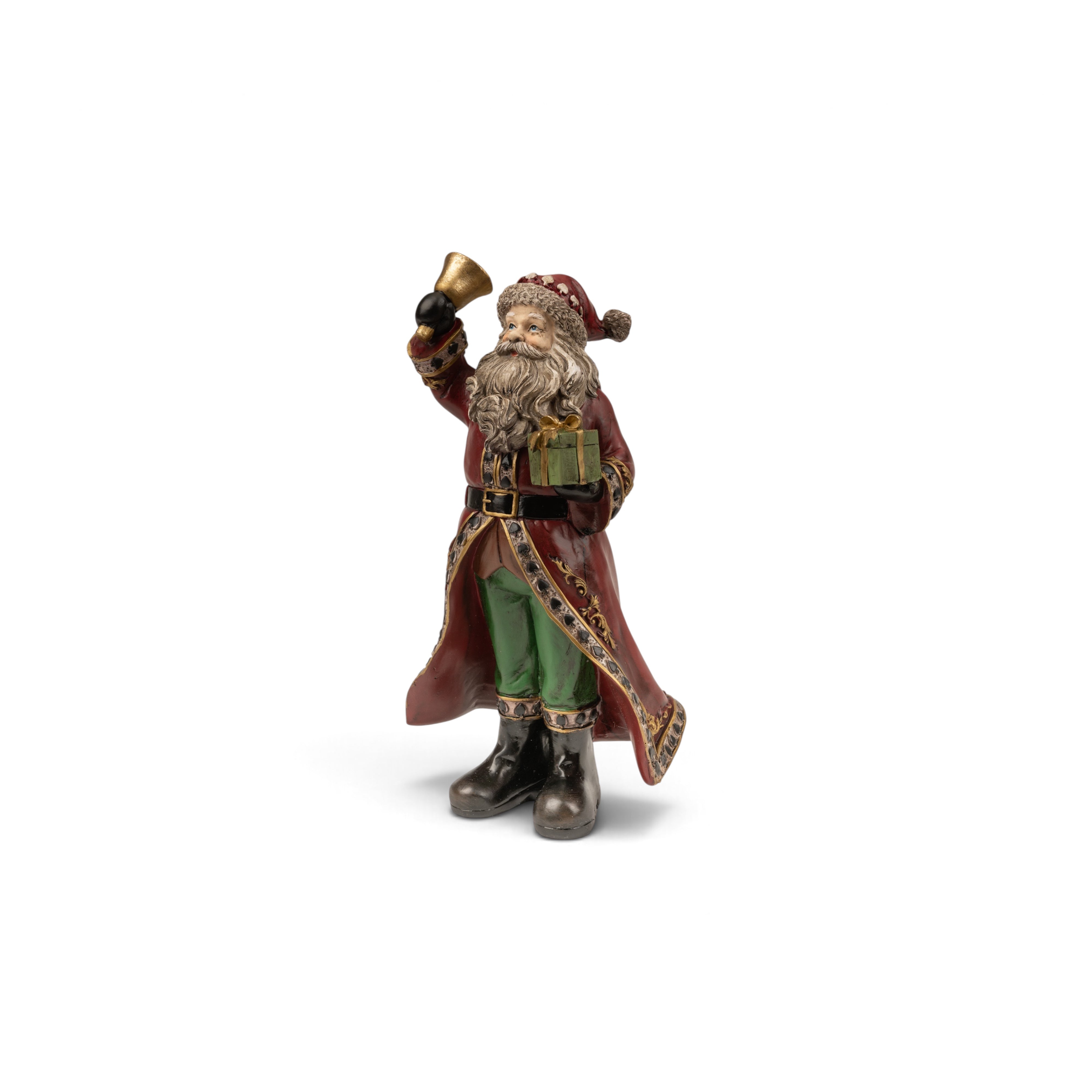 Victorian Santa with Bell & Gift Figurine