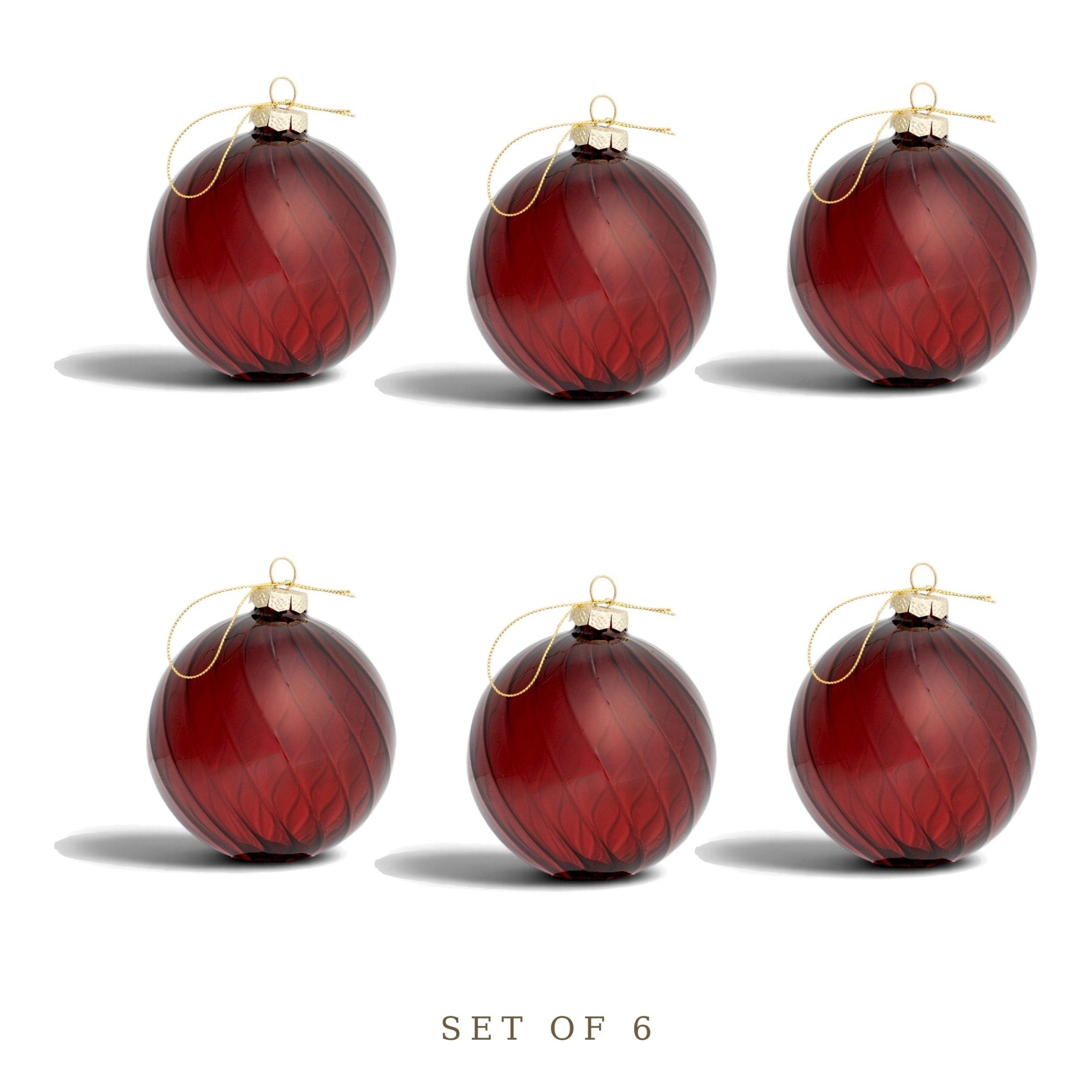 Glass Christmas Ball - Burgundy - Urban Home
