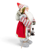 Traditional Santa with Checked Outfit & Lantern - 60cm
