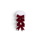 Velvet Cut-out Bows Set - Burgundy