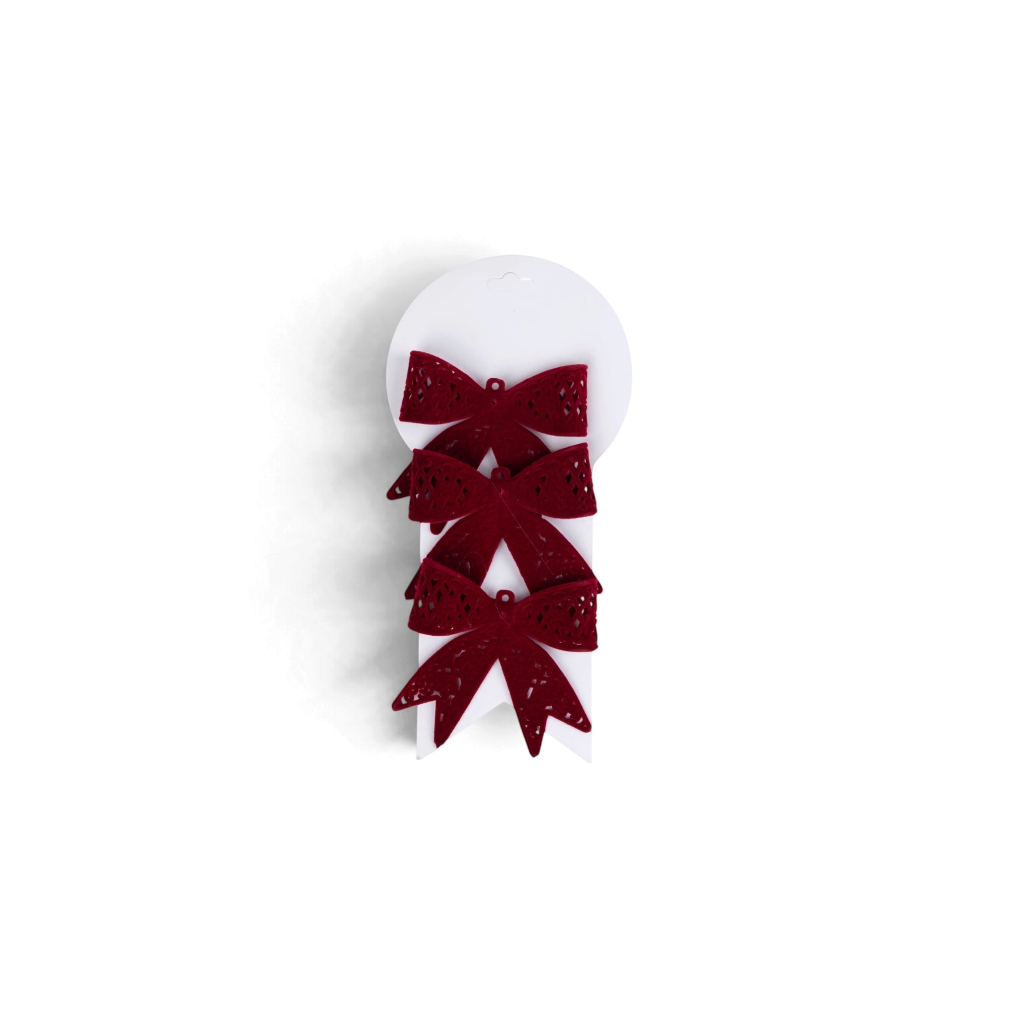 Velvet Cut-out Bows Set - Burgundy