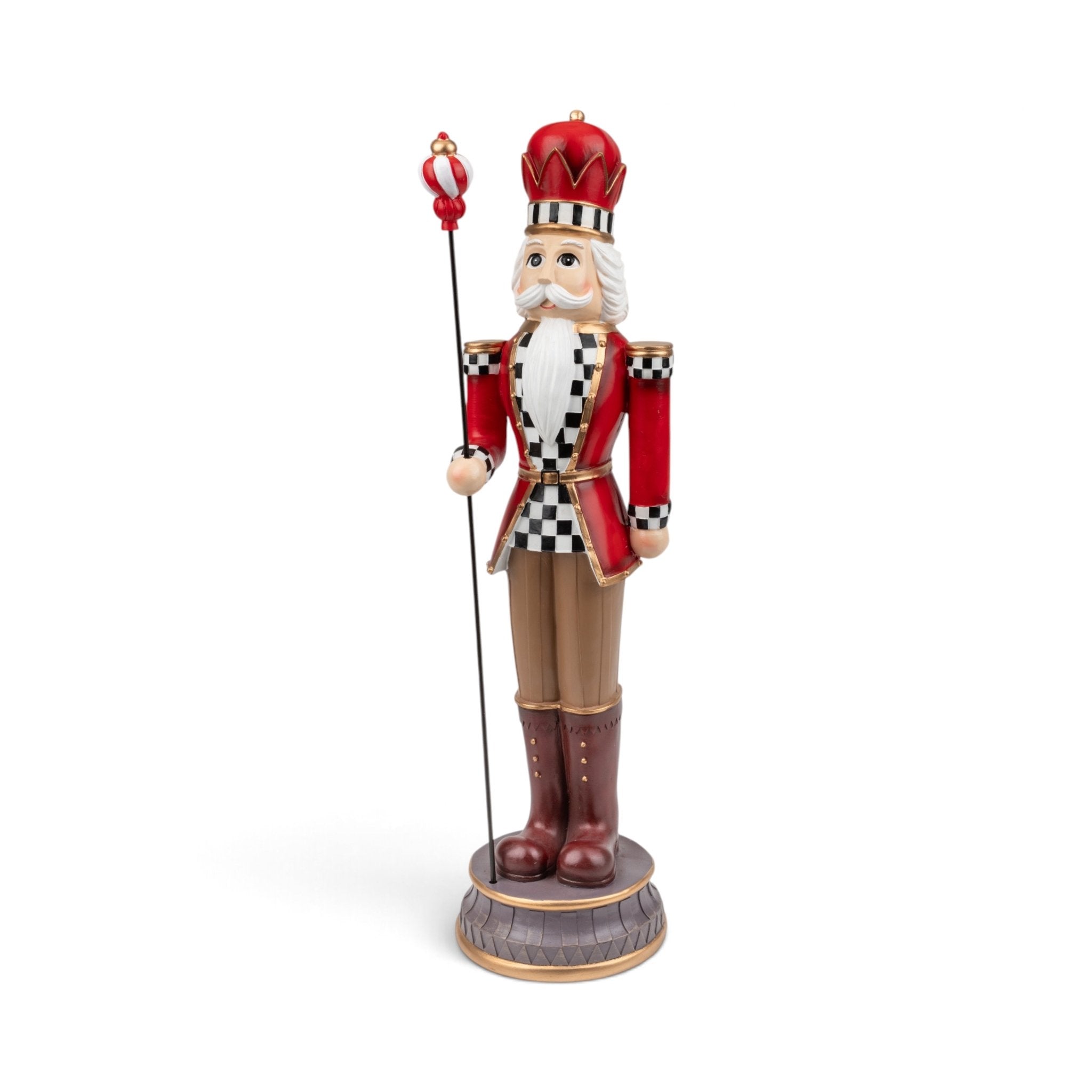 Nutcracker with Scepter on Base - Red & White - Urban Home
