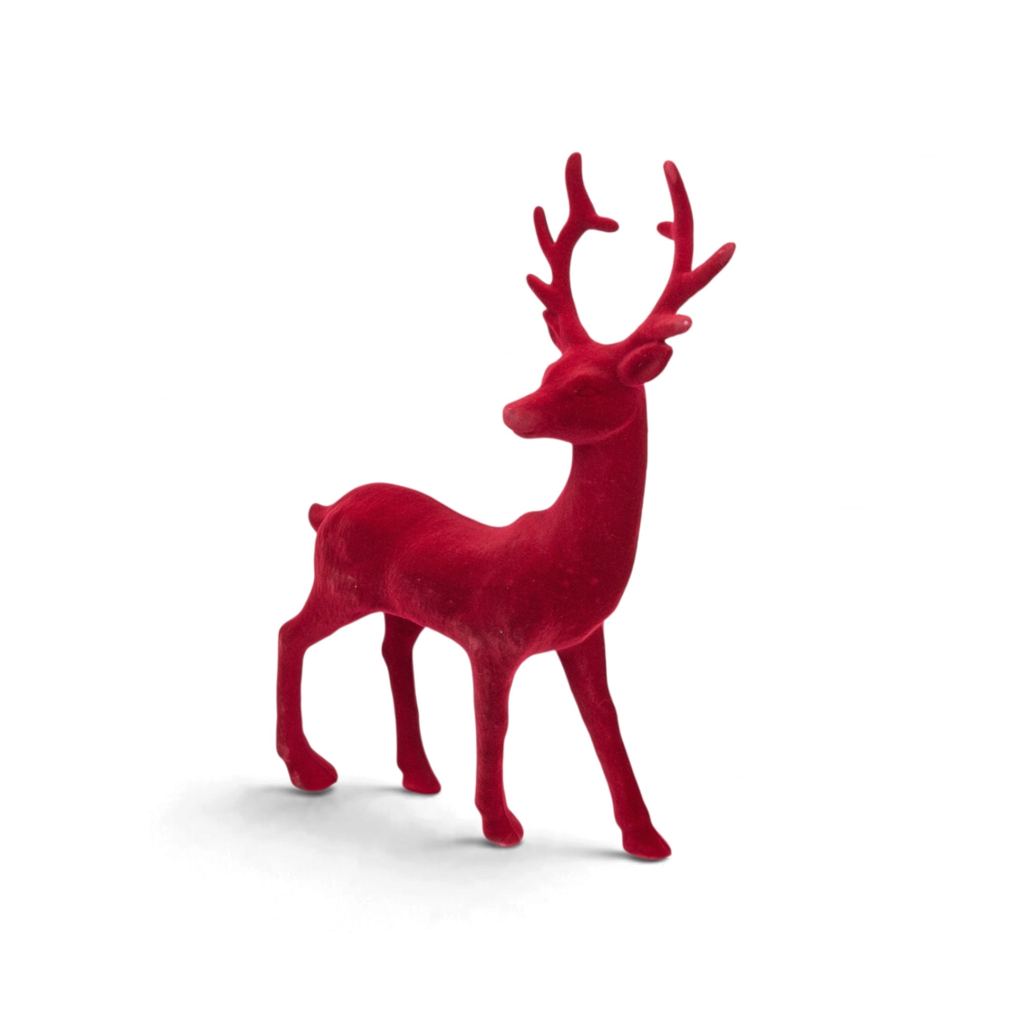 Velvet Standing Deer Figurine - Burgundy