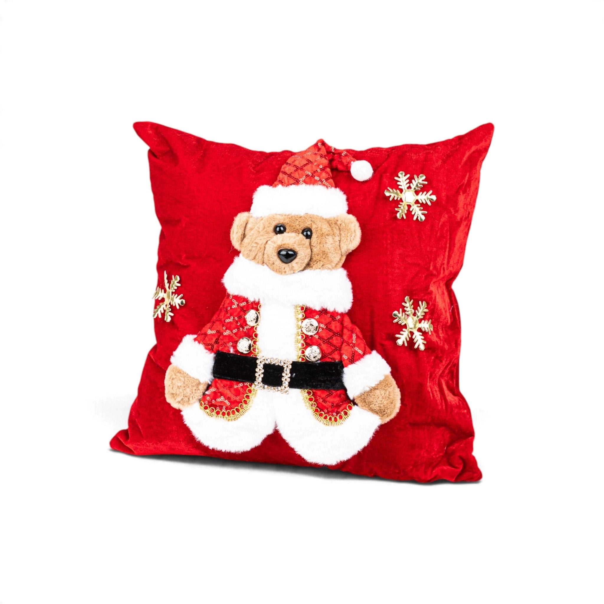 Traditional Christmas Bear Cushion Cover - Granny Chic - Urban Home