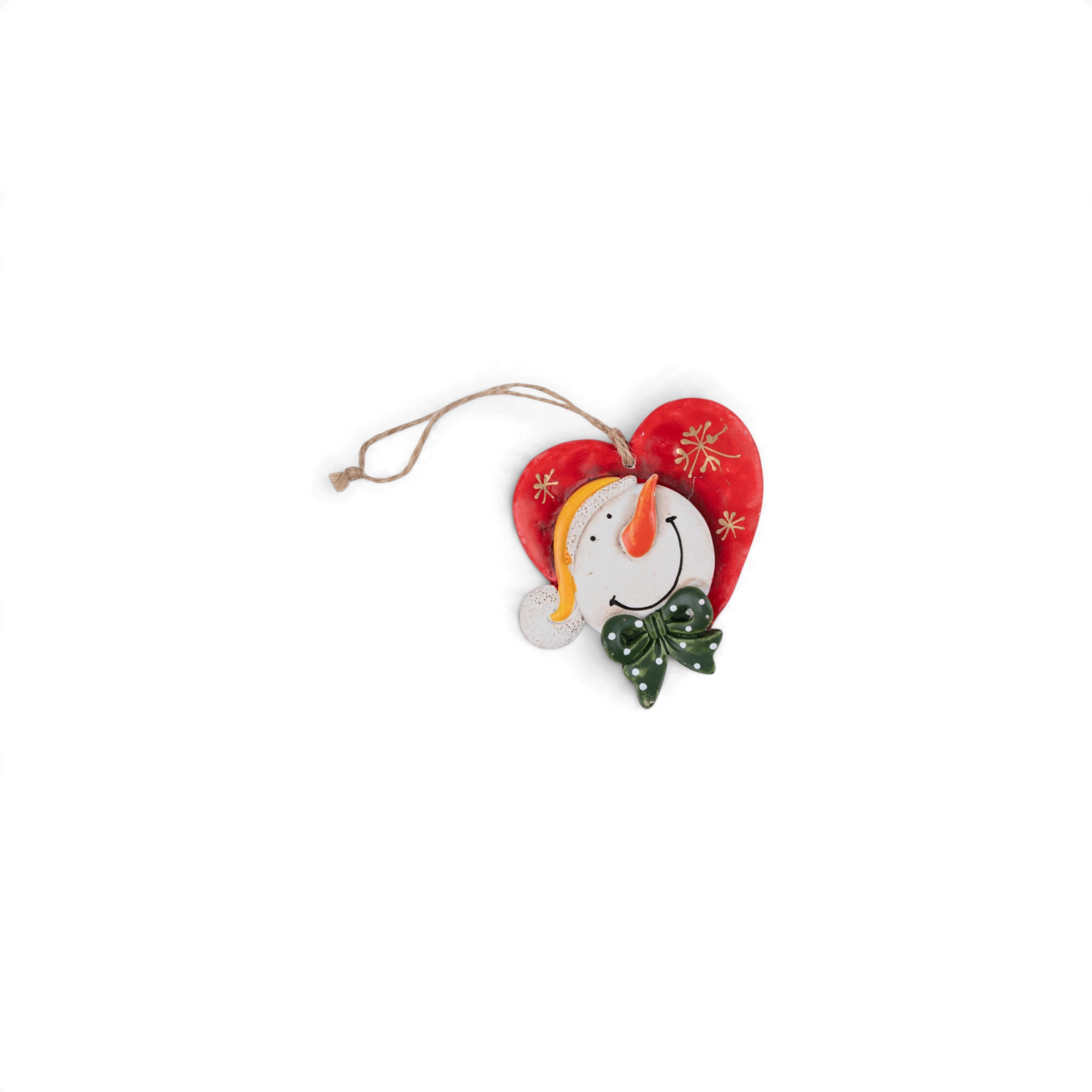 Wooden Tree Display with Hanging Ornaments - Snowman