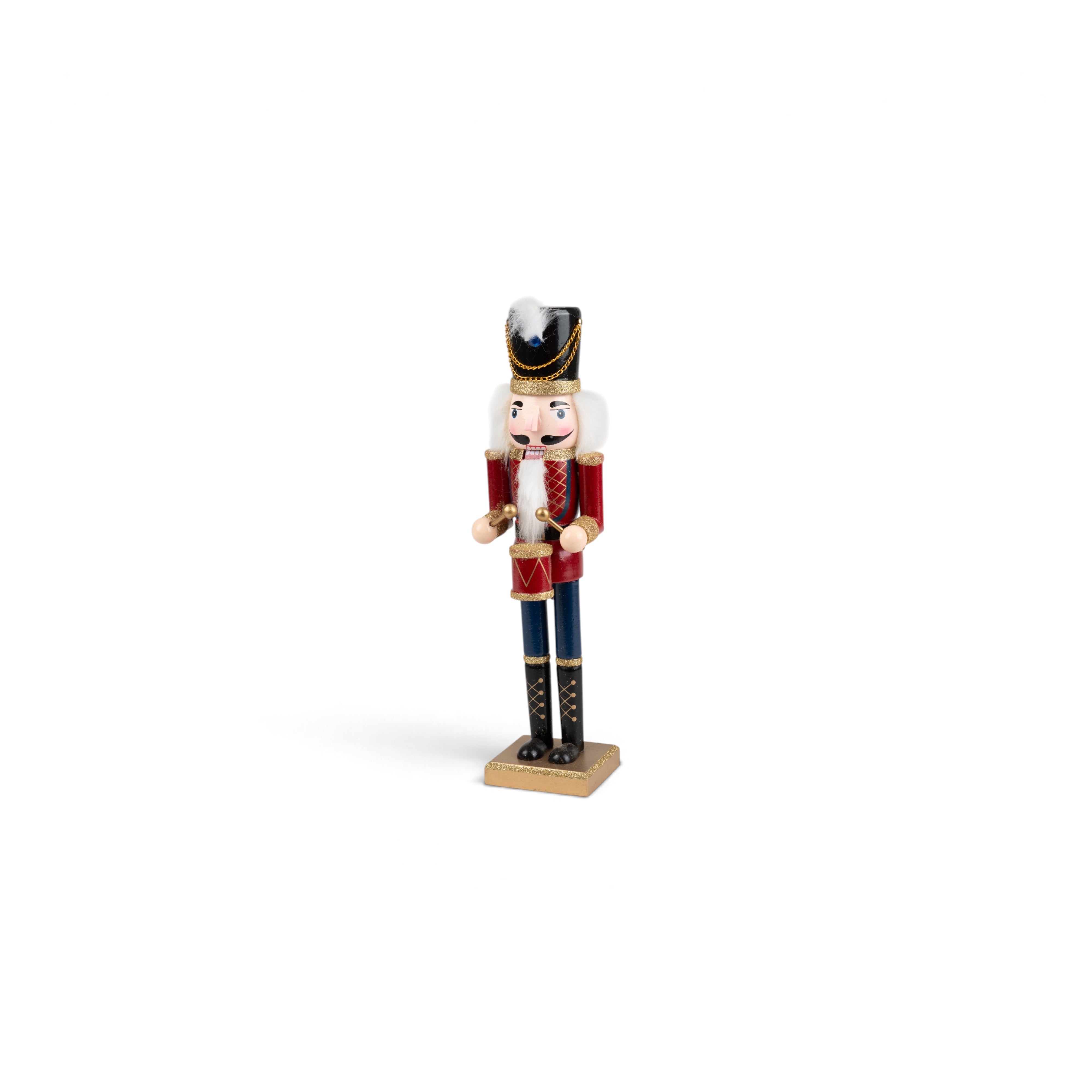 Wooden Nutcracker King & Drummer - Blue & Red - Medium