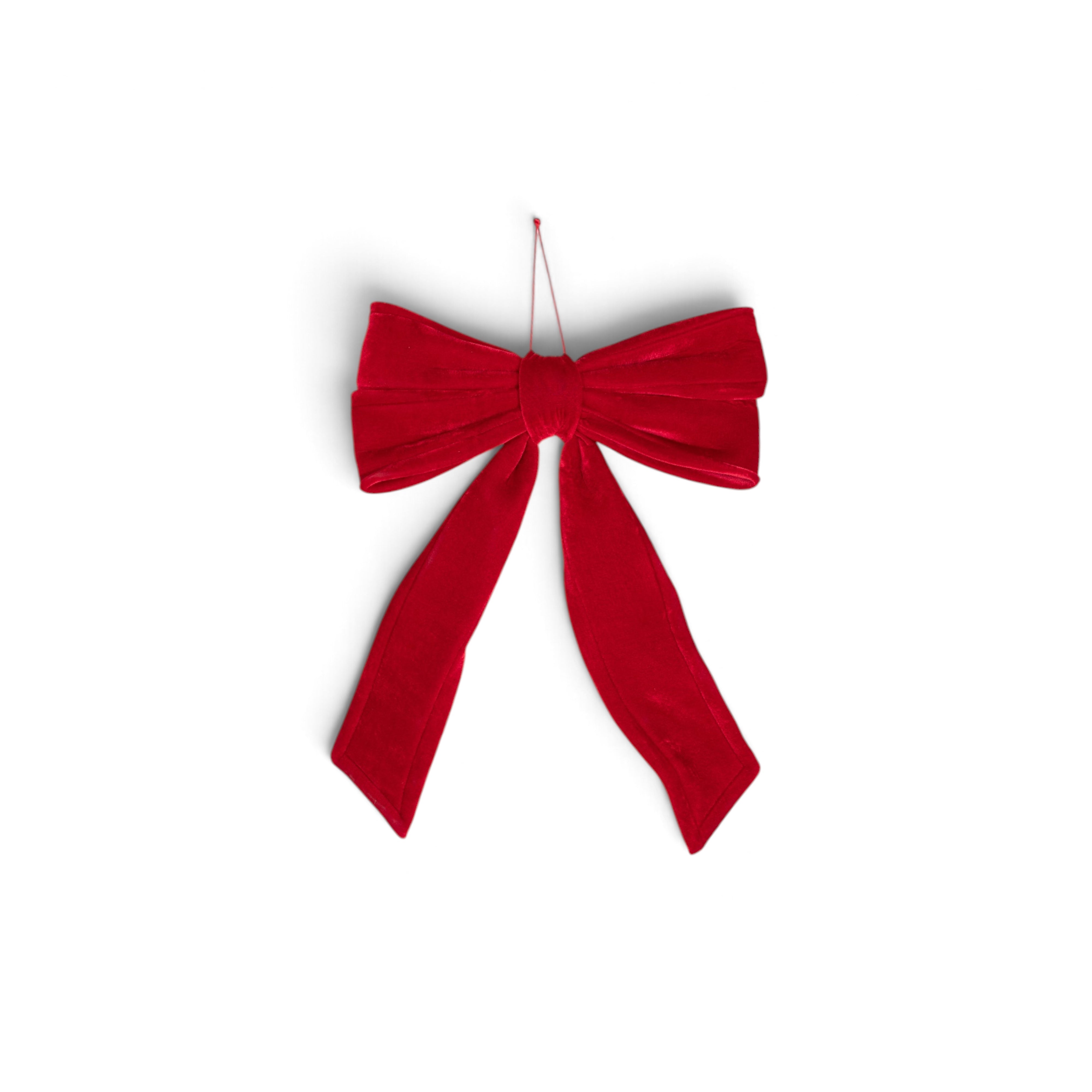 Velvet Christmas Bow with Internal Metal - Burgundy