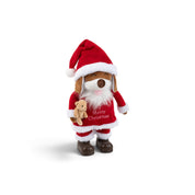 Plush Santa Dog Holding a Teddy Bear - 21*14*56