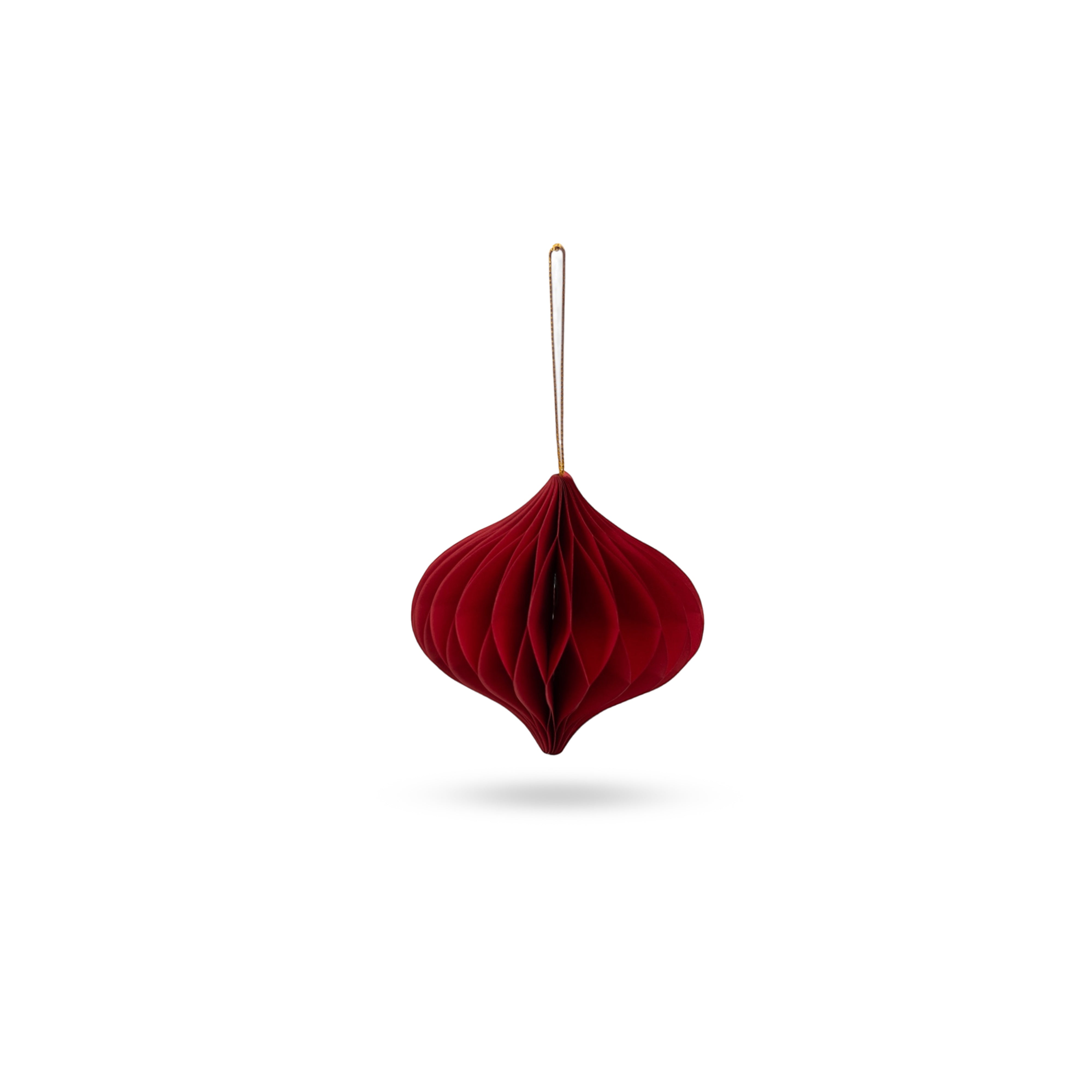 Honeycomb Paper Drop Ornament - Burgundy