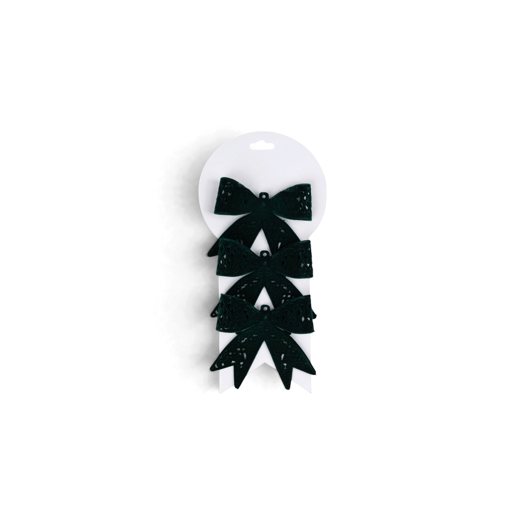 Velvet Cut-out Bows Set - Green