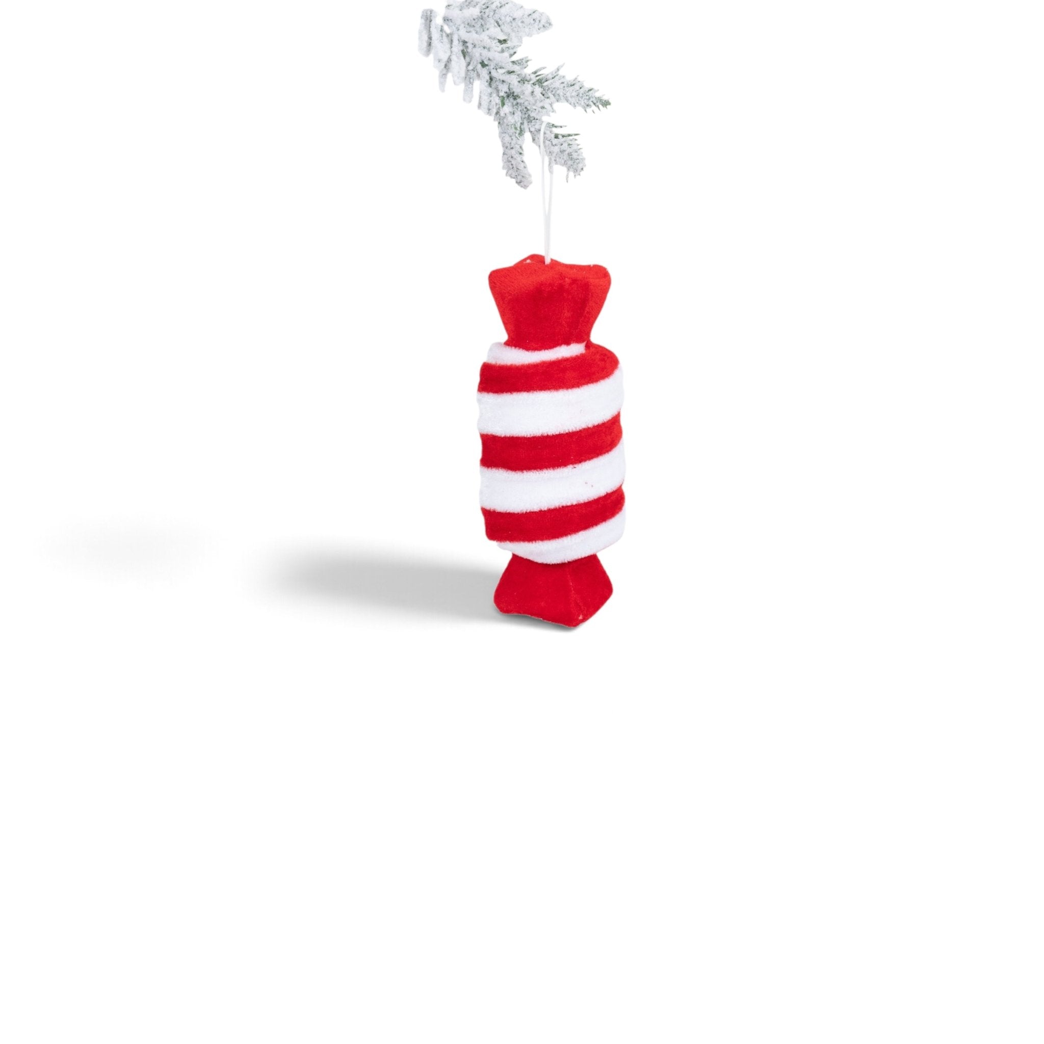 Velvet Candy Ornament - Red &amp; White - Urban Home