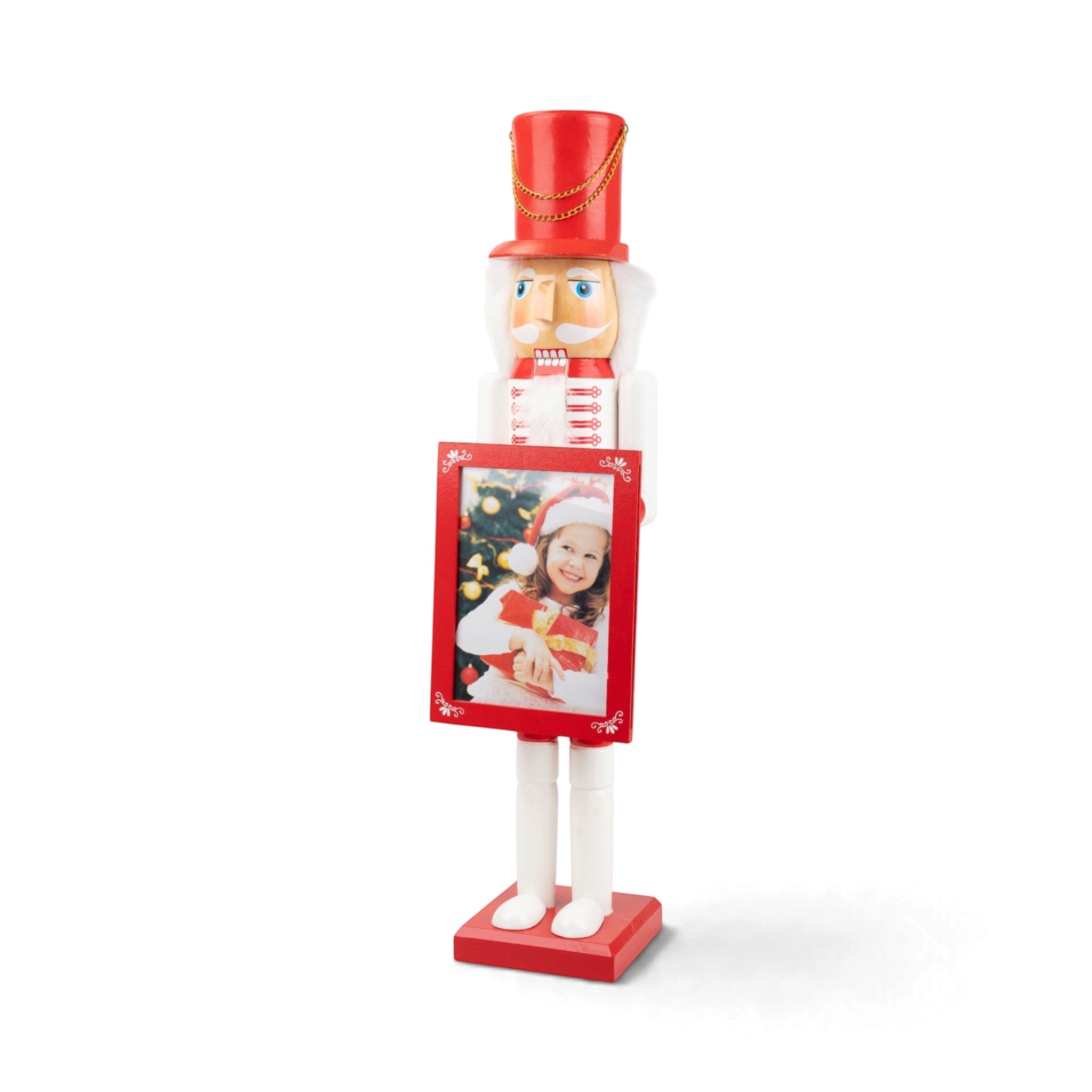 Nutcracker with Photo Stand - Red & White