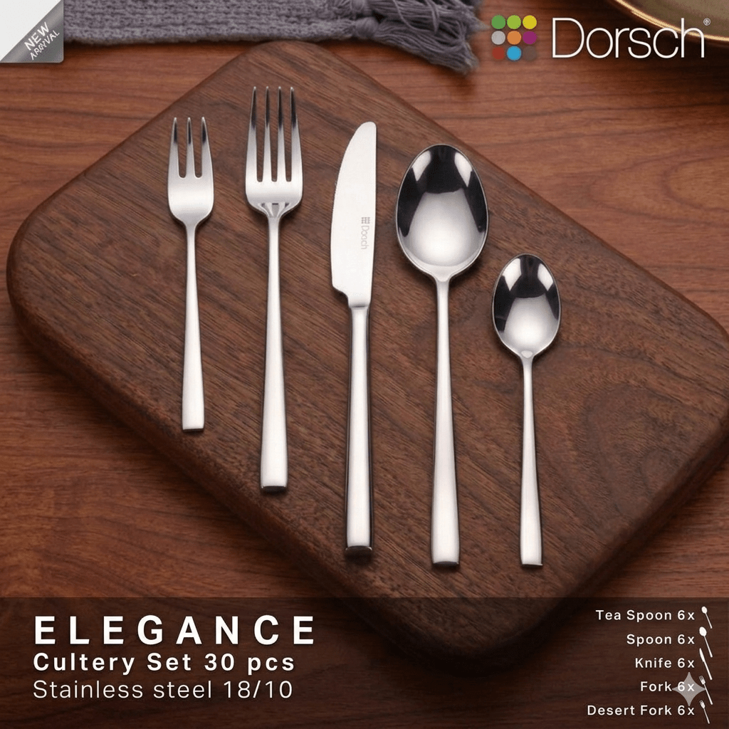 Dorsch Elegance Cutlery Set – 30 Pieces (Stainless Steel 18/10) - Urban Home