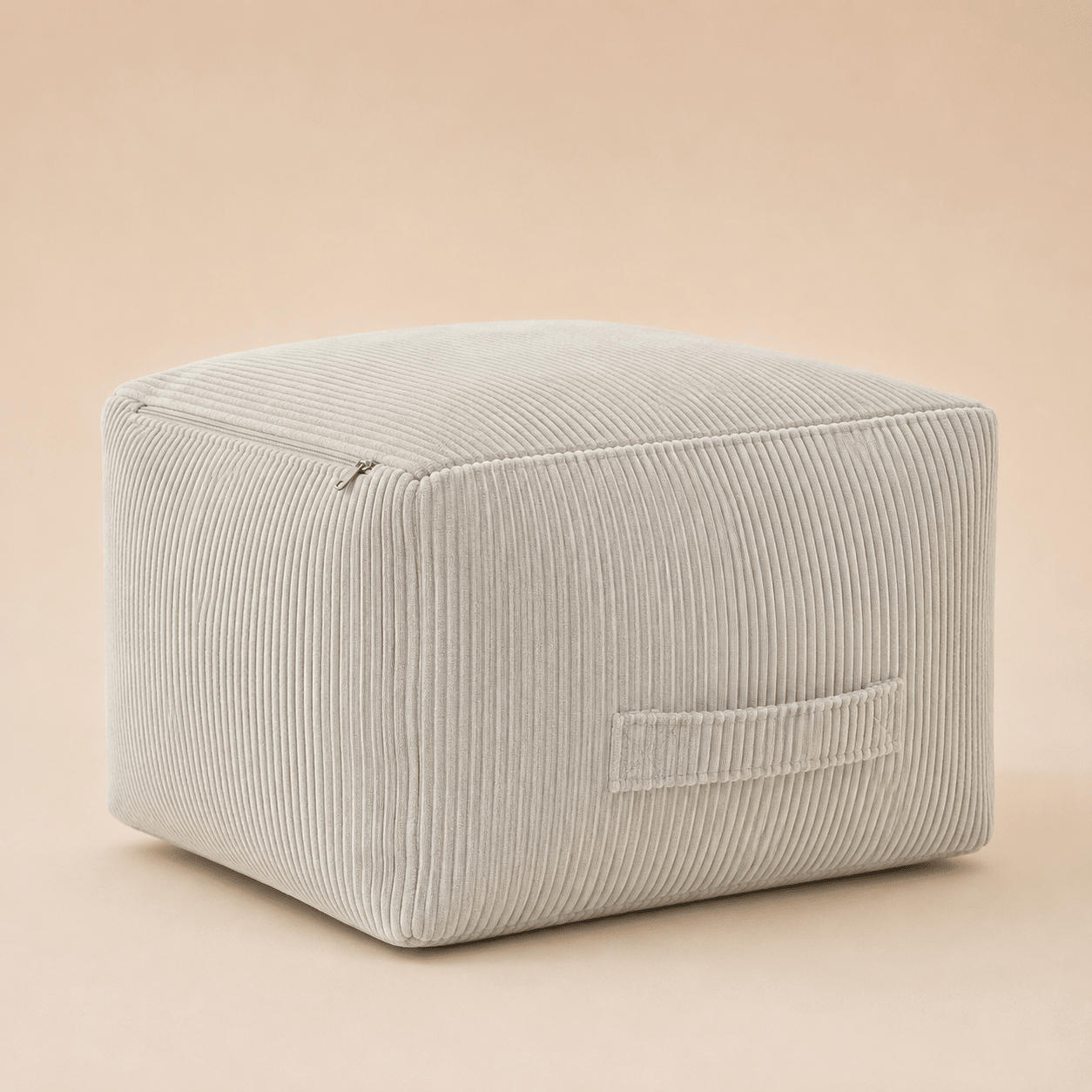 Corduroy Square Pouf – 50×30 cm - Urban Home