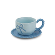 Pearl Handle Ribbon Mug with Plate