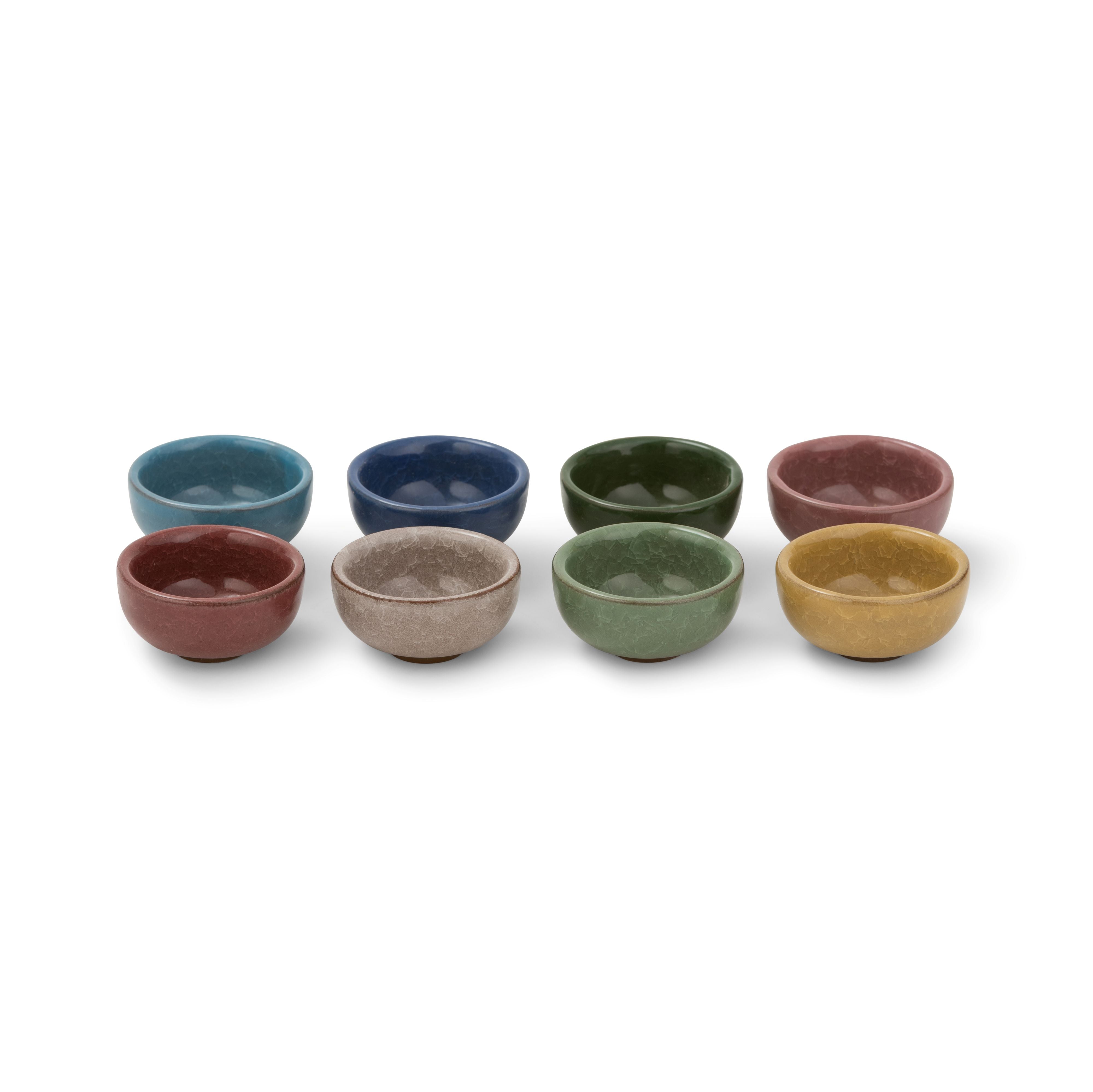 Glazed mini saucer 8pcs set