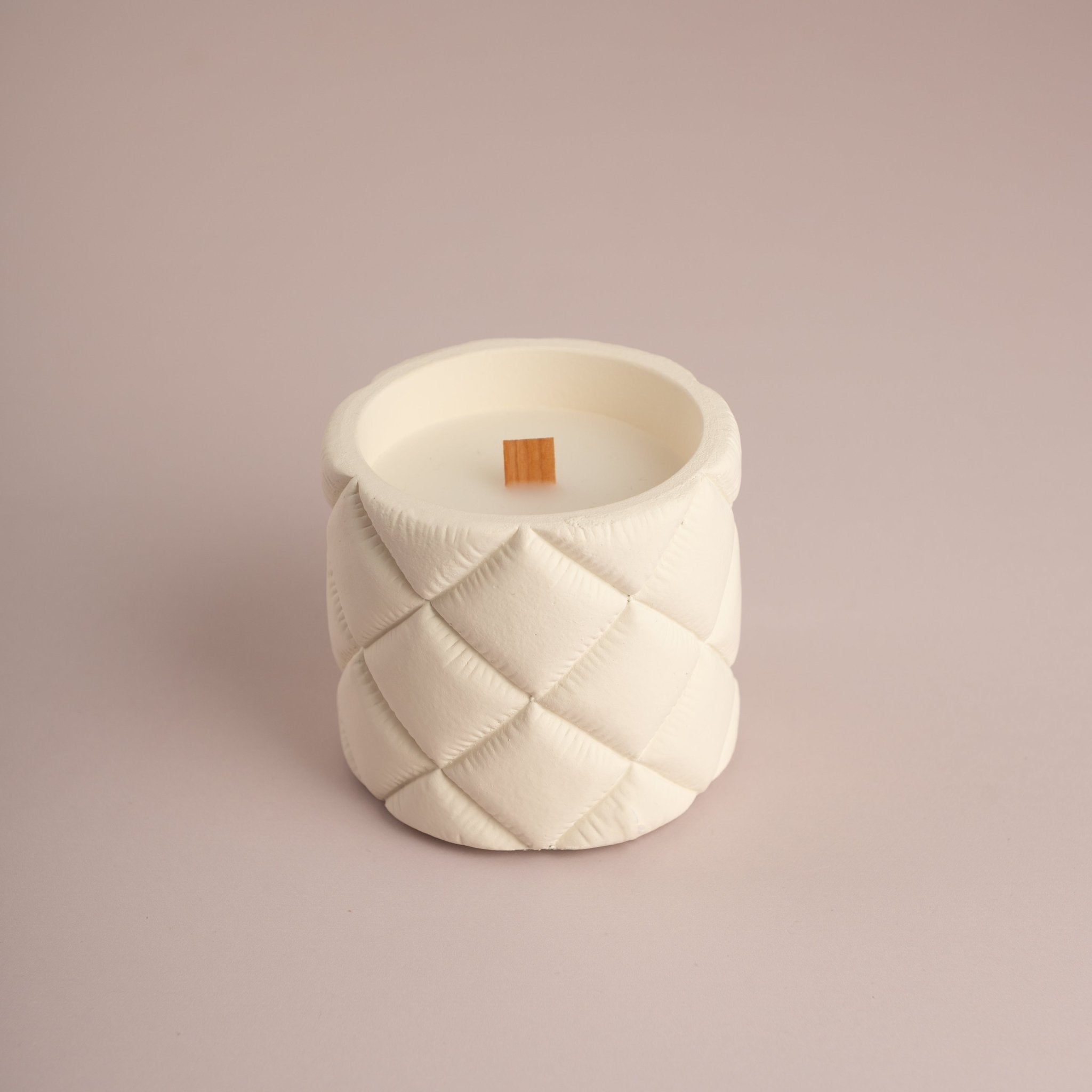 Quilted Ceramic Wood Wick Candle - Urban Home