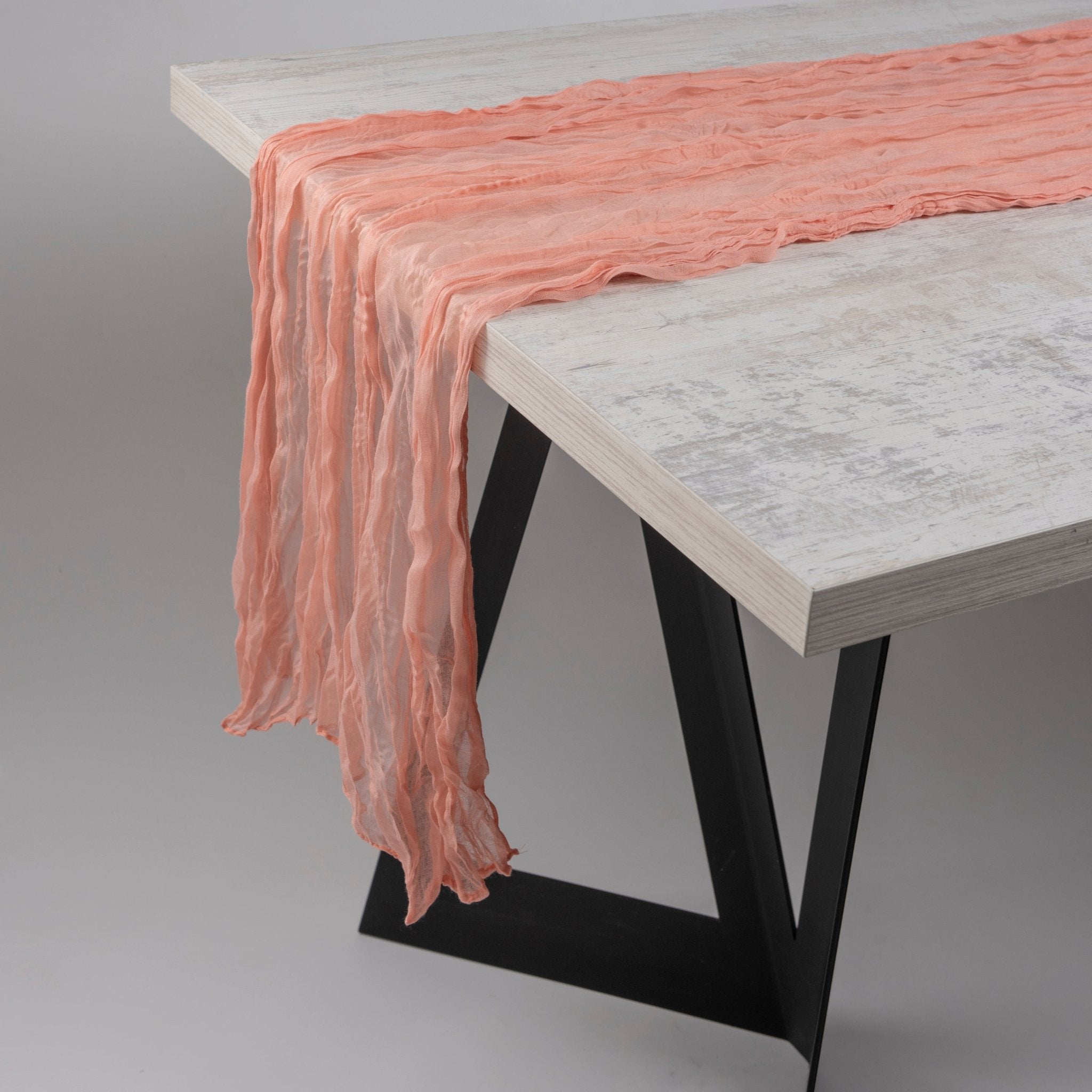 Light Pink Cheesecloth Table Runner (3m x 0.9m) - Urban Home