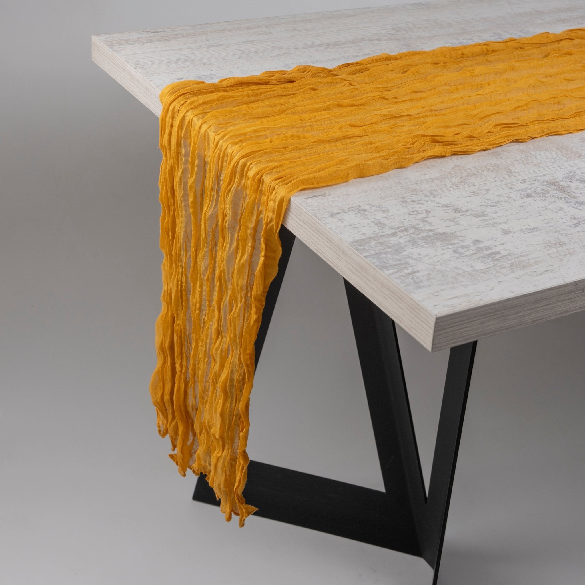 Mustard Cheesecloth Table Runner (3m x 0.9m) - Urban Home