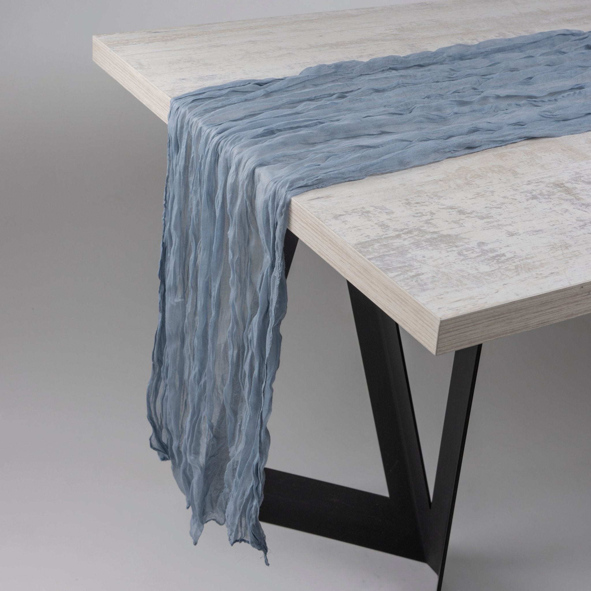 Blue Cheesecloth Table Runner (3m x 0.9m) - Urban Home