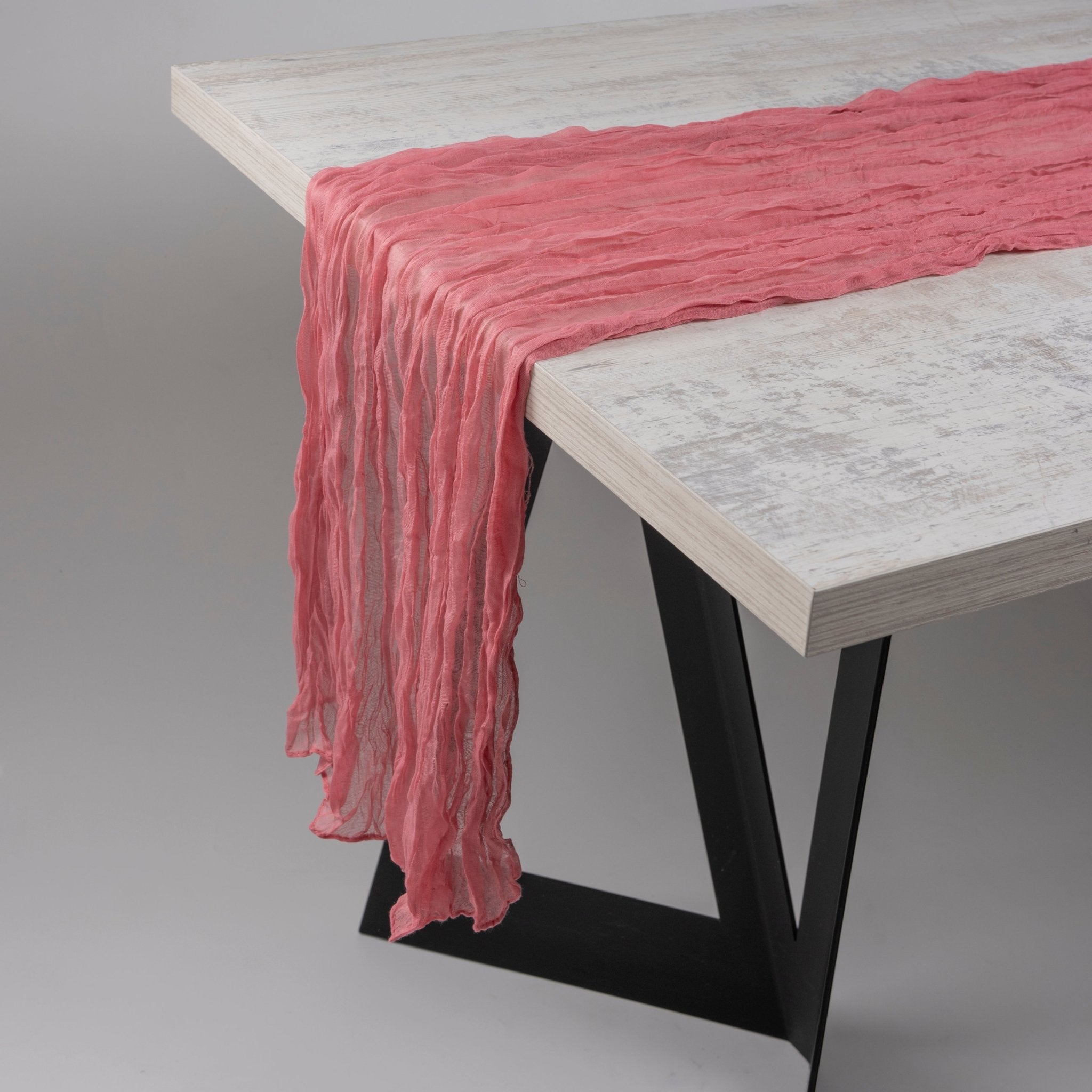 Pink Cheesecloth Table Runner (3m x 0.9m) - Urban Home