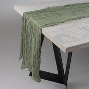 Green Cheesecloth Table Runner (3m x 0.9m) - Urban Home
