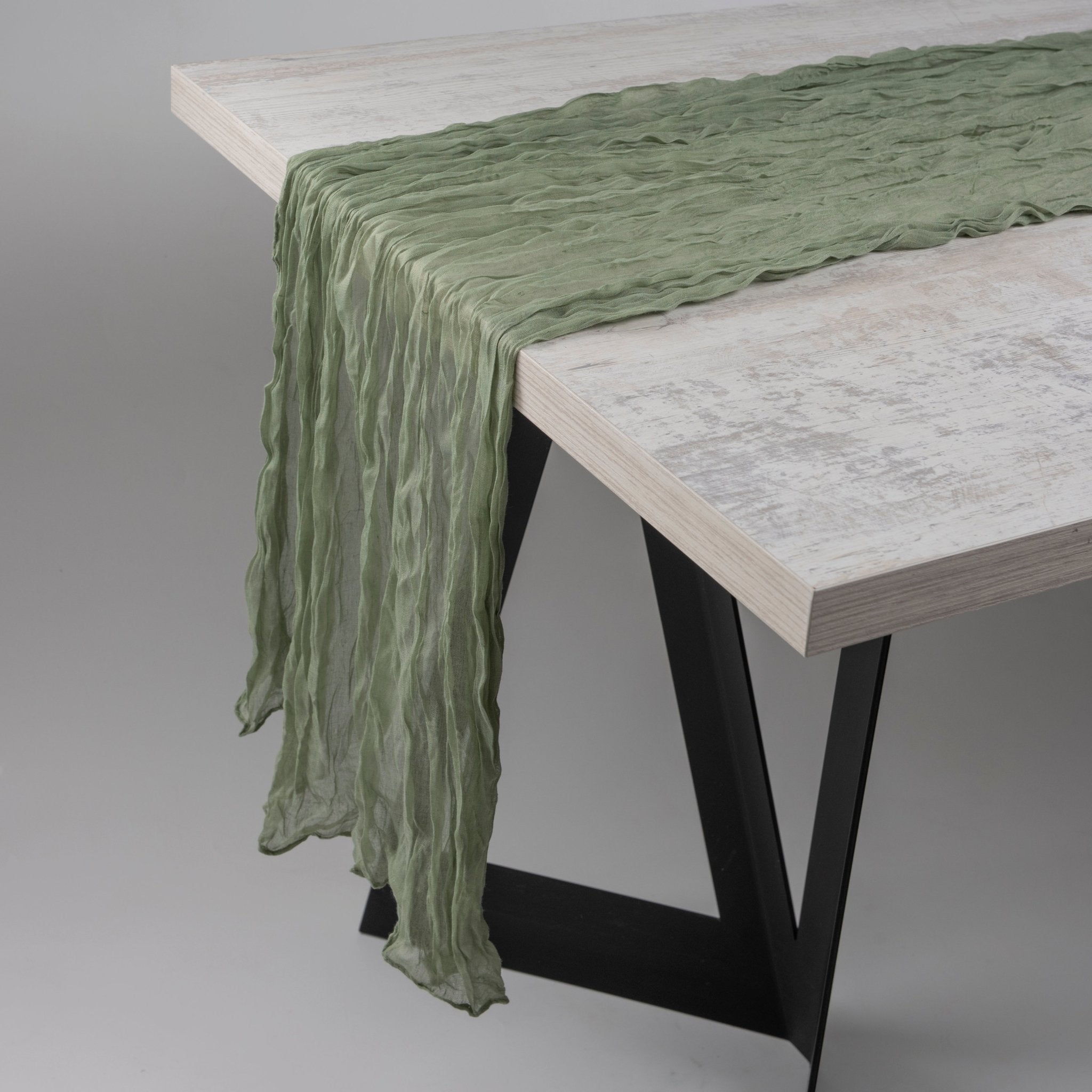 Green Cheesecloth Table Runner (3m x 0.9m) - Urban Home