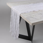 White Cheesecloth Table Runner (3m x 0.9m) - Urban Home