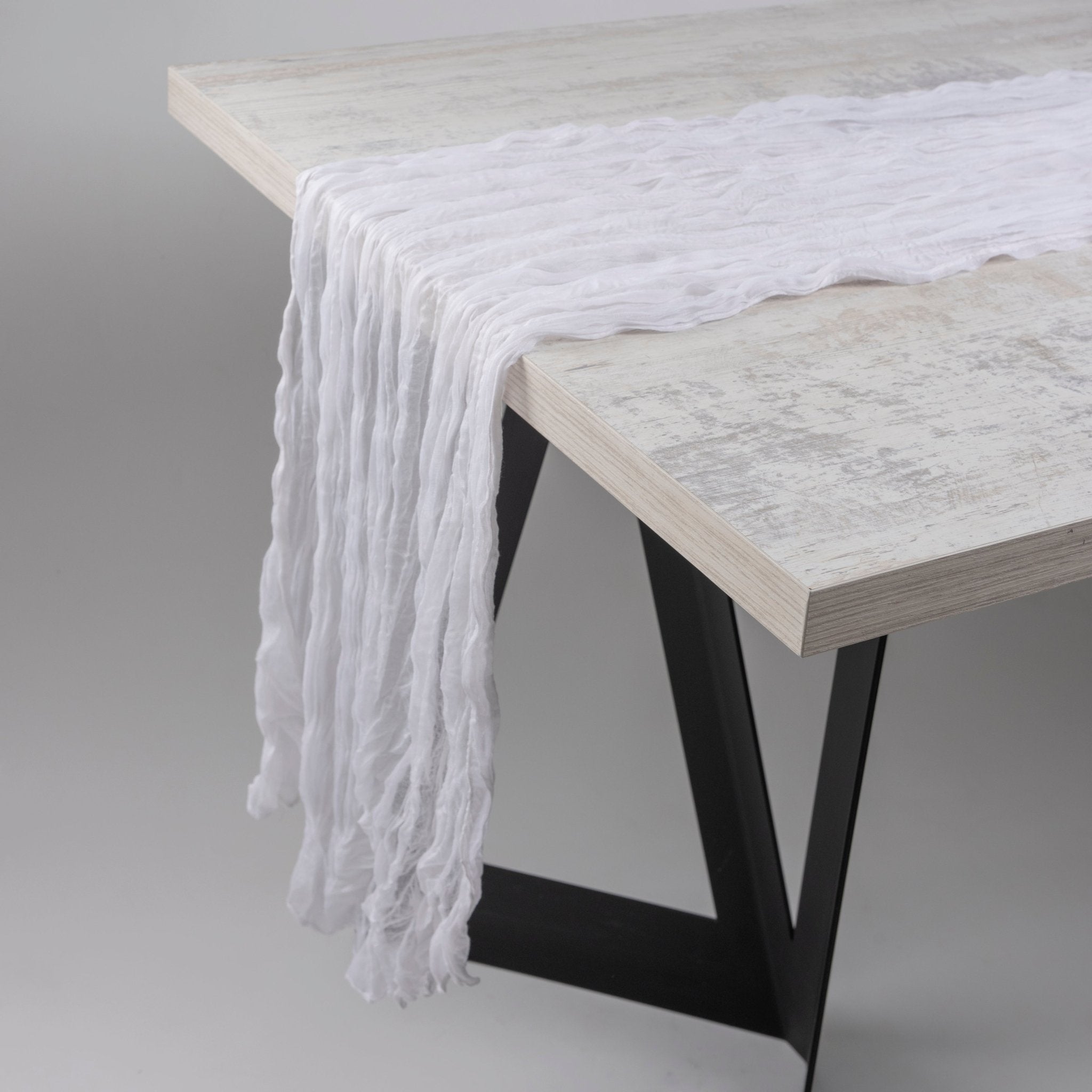 White Cheesecloth Table Runner (3m x 0.9m) - Urban Home