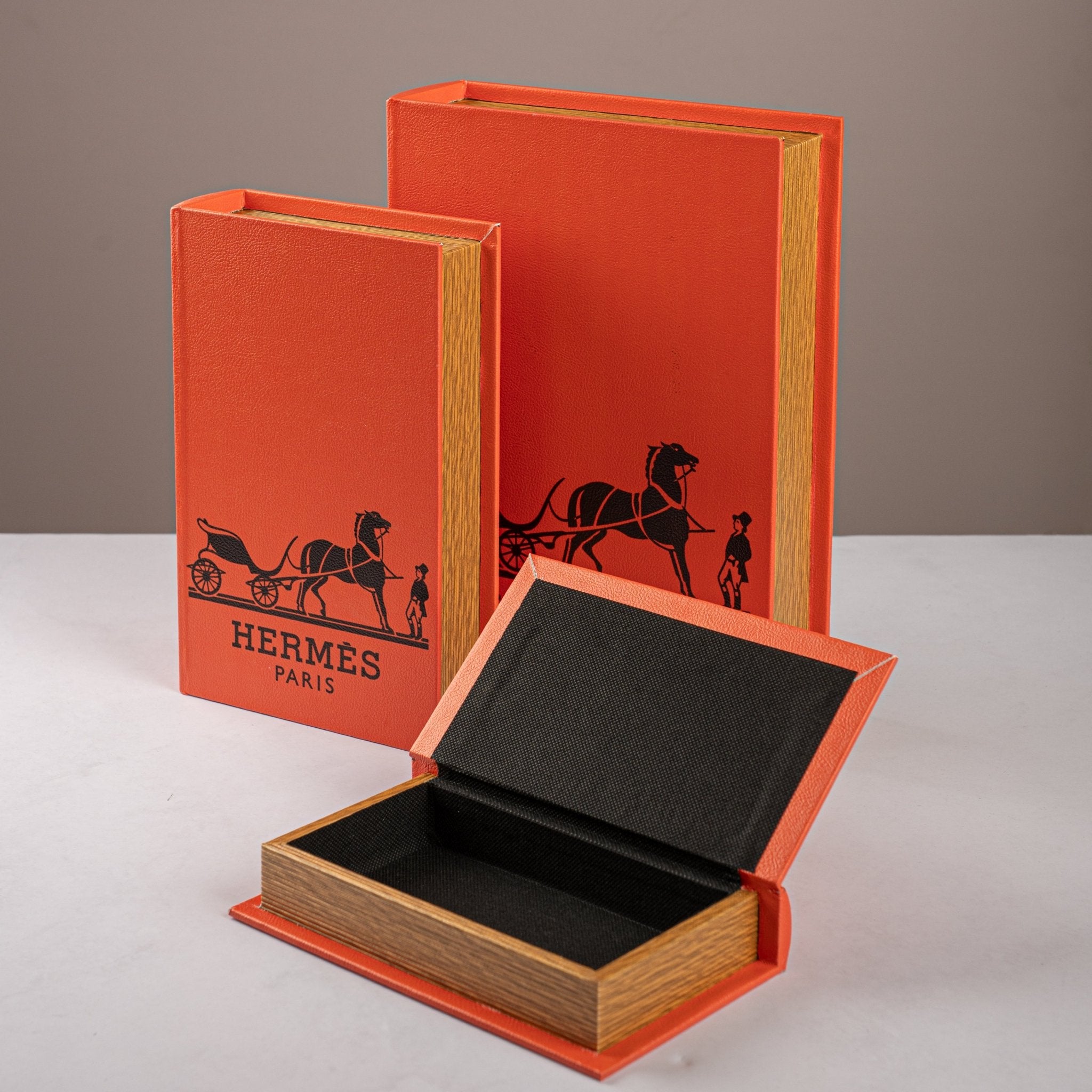 Hermès Orange Decorative Book Box Set - Urban Home