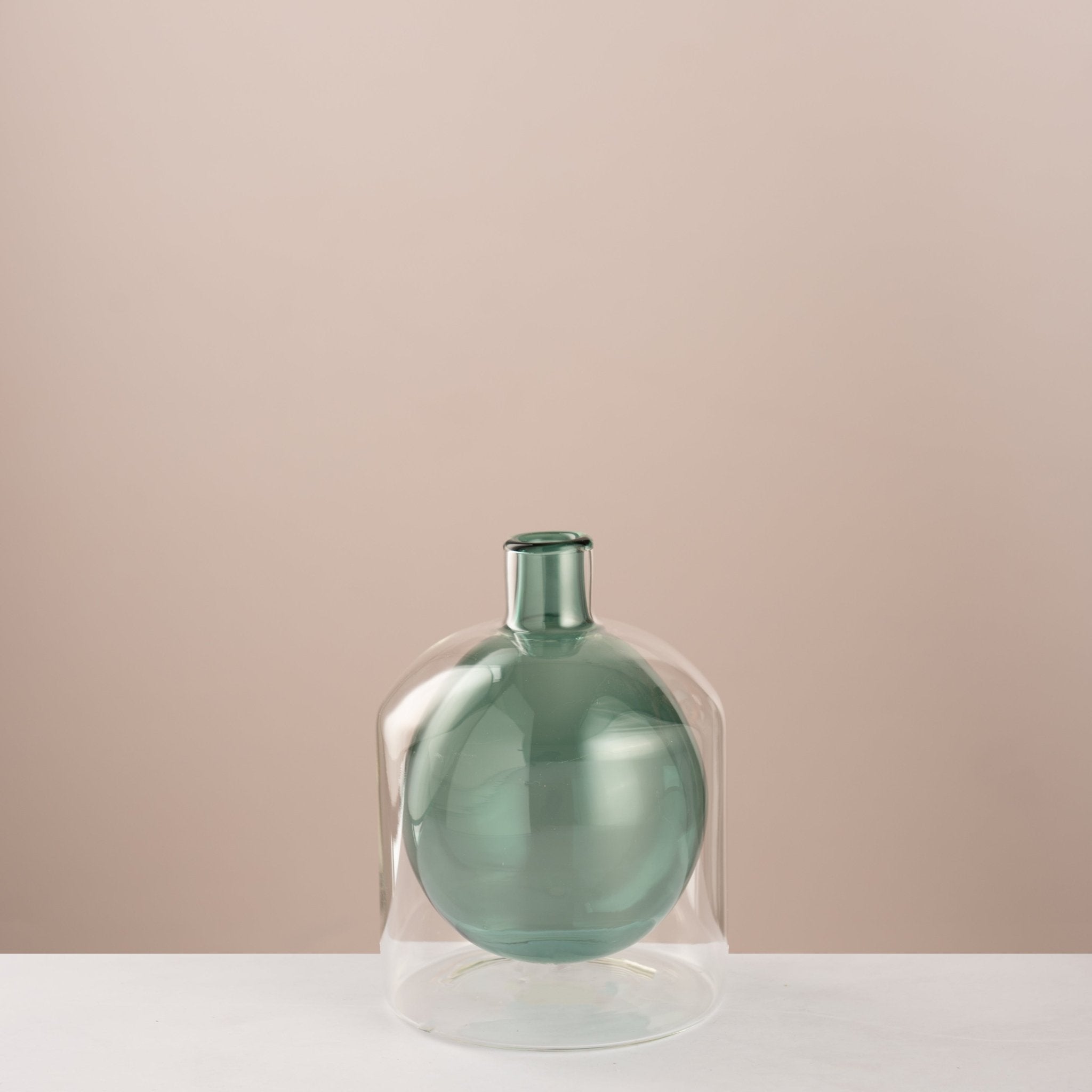 Double - Walled Glass Orb Vase - Urban Home