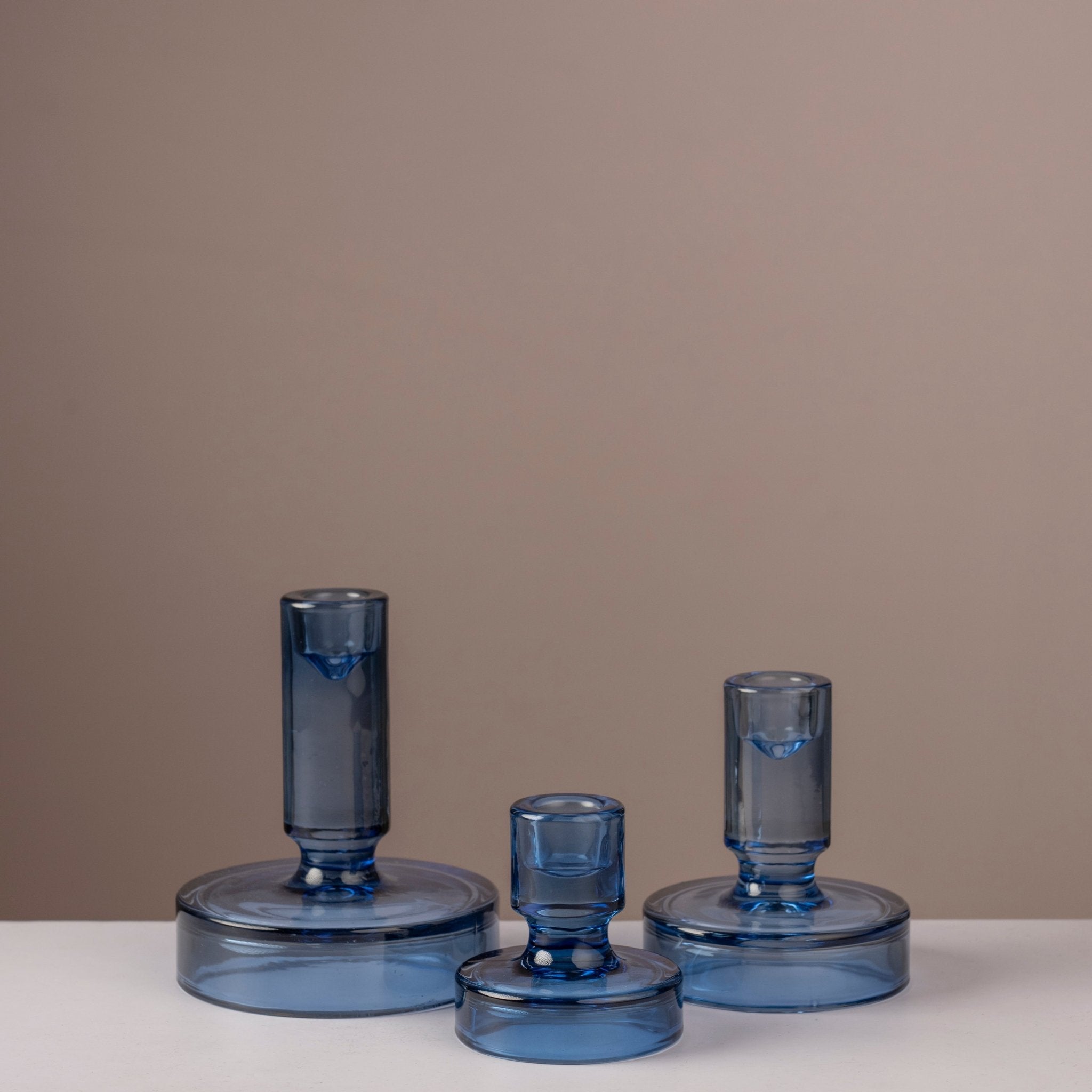 Ruby Glow Glass Candle Holders - Urban Home
