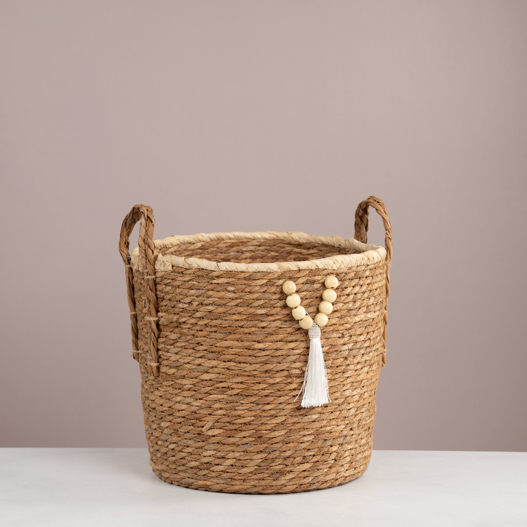 Boho Tassel Woven Basket - Urban Home