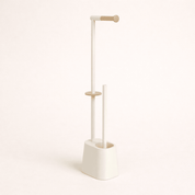 Toilet stand with brush - Wood & black - Urban Home