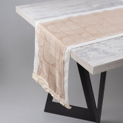 Geometric Woven Table Runner with Fringed Edges - Urban Home