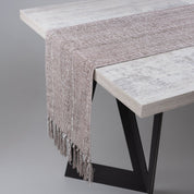 Textured Boho Table Runner with Tassel Fringe - Urban Home