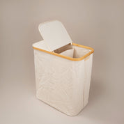 Bamboo Double Laundry Hamper with Lid