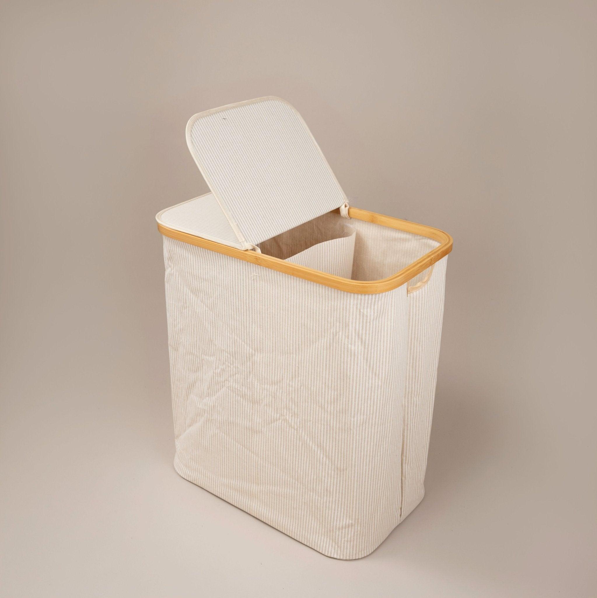 Bamboo Double Laundry Hamper with Lid - Urban Home