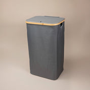 Tall Utility Hamper with Walnut-Toned Dowel Handles - Urban Home