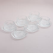 Gold Rim or clear Glass Dessert Bowl Set – 6 Pieces - Urban Home