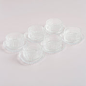 Gold Rim or clear Glass Dessert Bowl Set – 6 Pieces - Urban Home