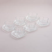 Gold Rim or clear heart shaped Glass Dessert Bowl Set – 6 Pieces - Urban Home