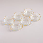 Gold Rim or clear Glass Dessert Bowl Set – 6 Pieces - Urban Home